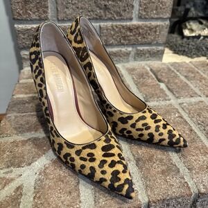 Steve Madden Thrive Animal Print Real Fur Stiletto Pumps Size 7.5 Womens #379